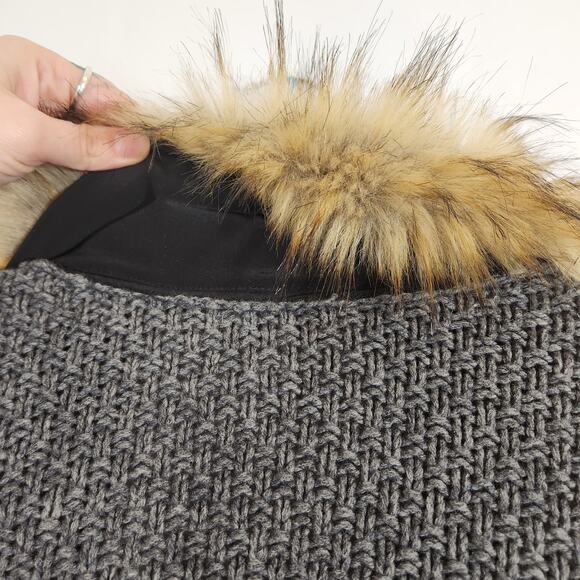 Joie Faux fur sweater cardigan coat wool yak blend - Picture 9 of 11